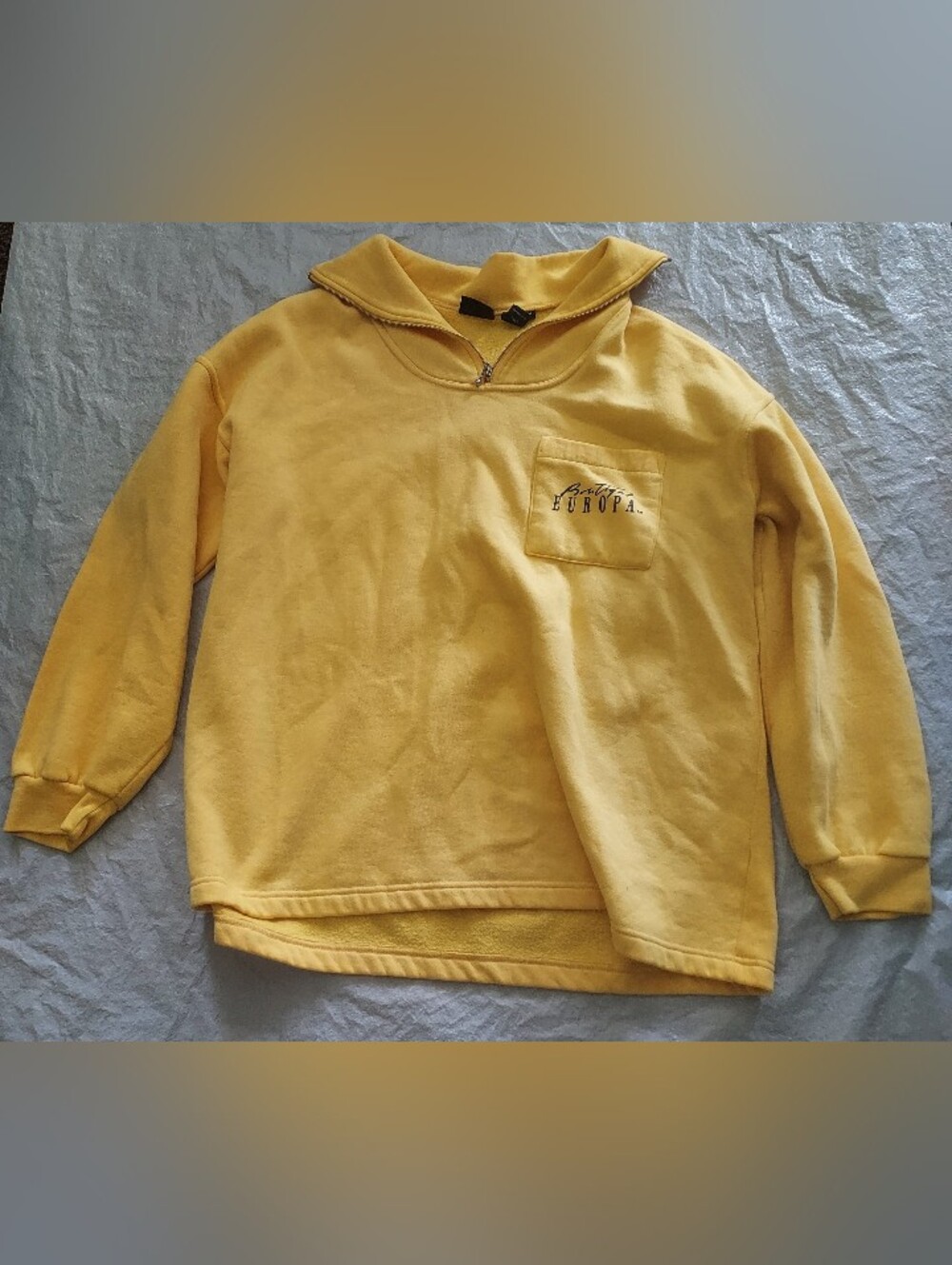 Women's Yellow Quarter-Zip Pullover Sweatshirt by Boutique Europa